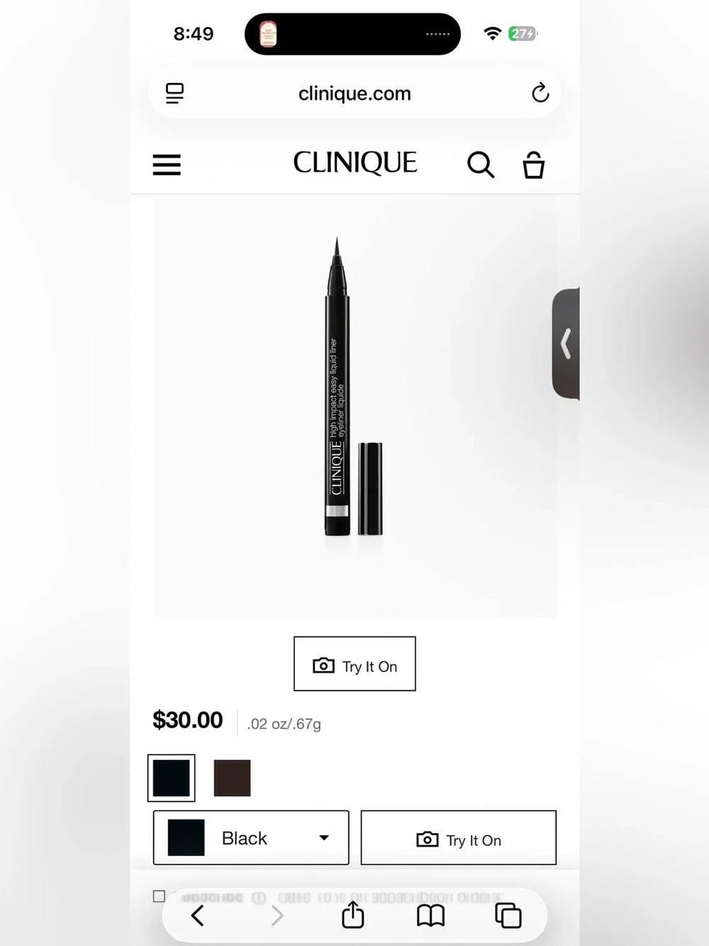 Clinique High Impact Easy Liquid Liner - Black